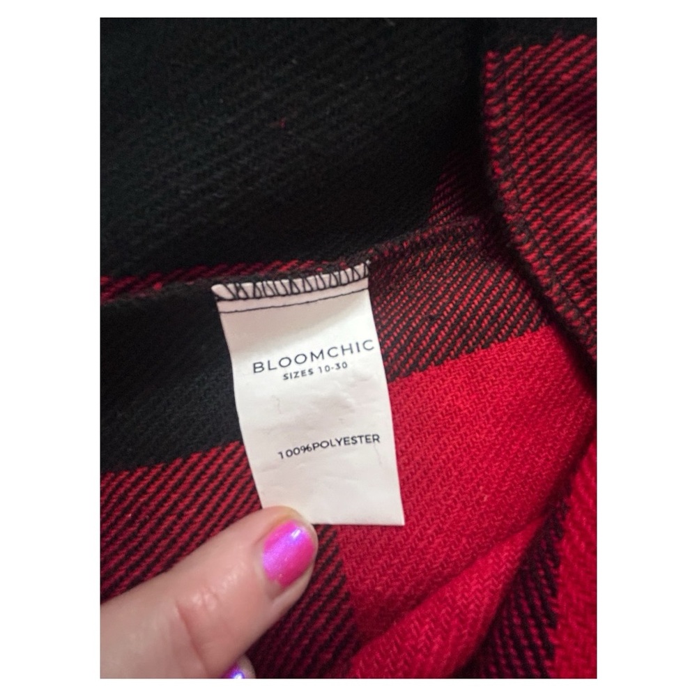 Bloomchic Plaid Print Button Down Pocket Tunic Co… - image 4